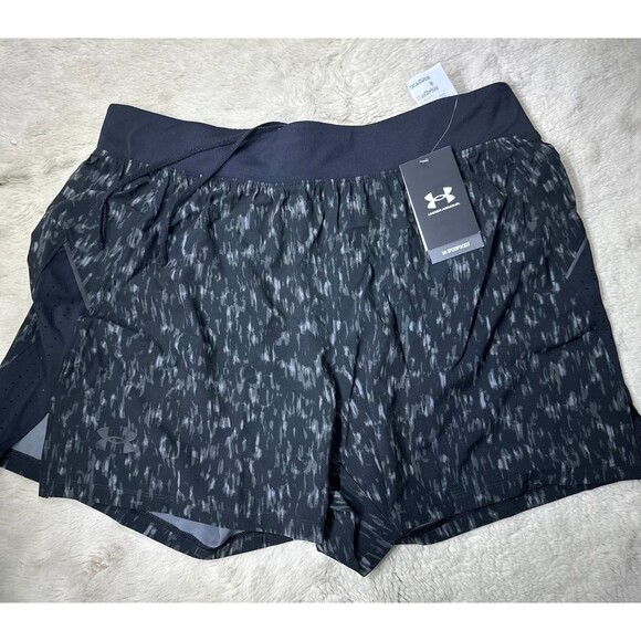 Under Armour Men's XL UA Launch Elite 5'' Print Shorts 1377002 Black grey NEW - Picture 1 of 13